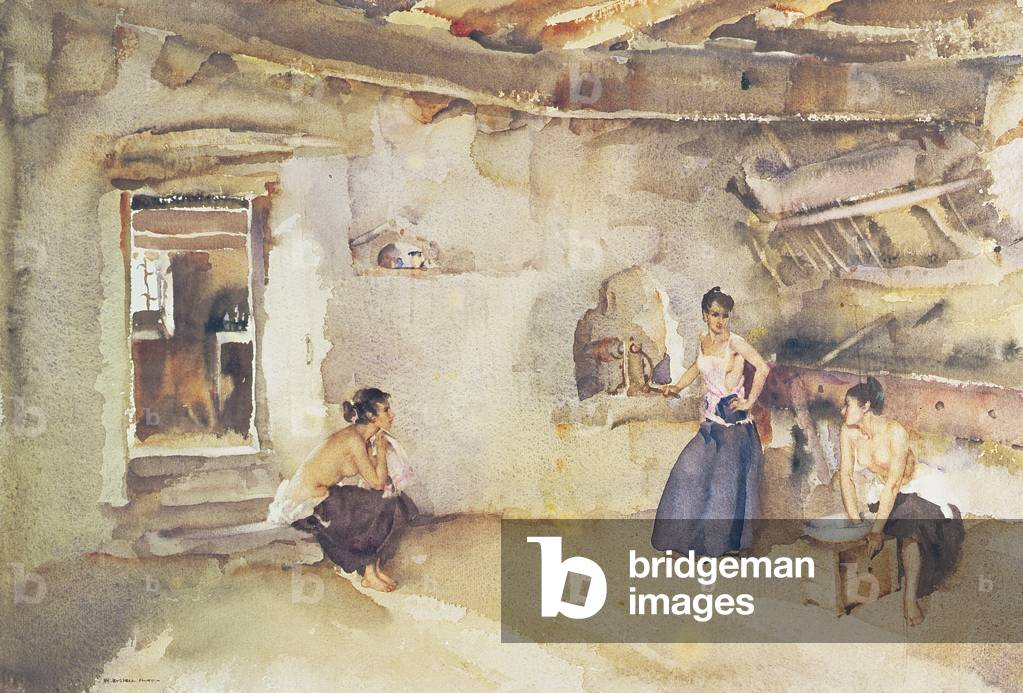 Interior at Vaugelas (watercolour)