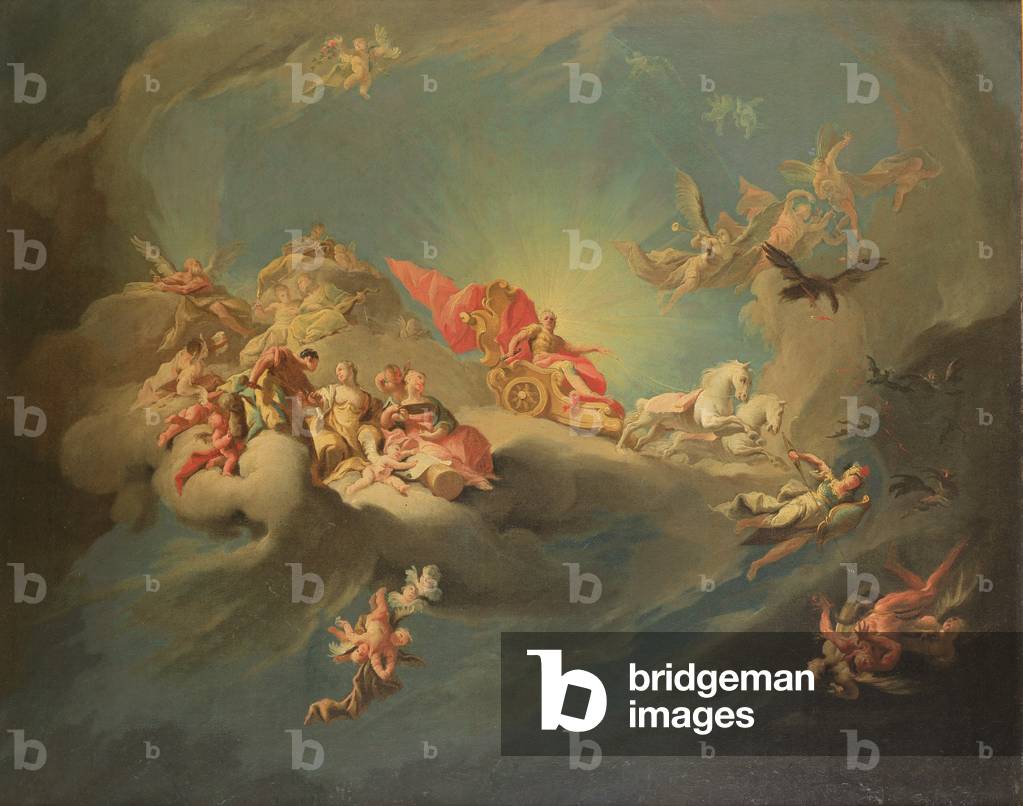 The Apotheosis of the Emperor Charles VI (1685-1740) in the guise of Apollo (oil on canvas)