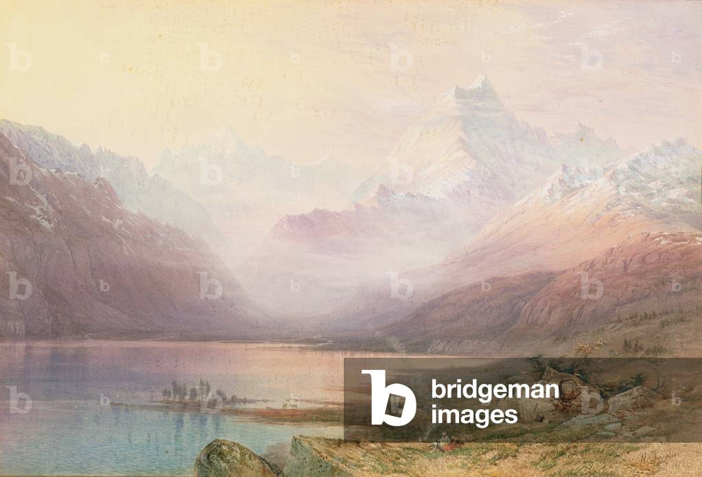 Mount Cook and Lake Pukaki, South Island, New Zealand, 1872 (w/c)