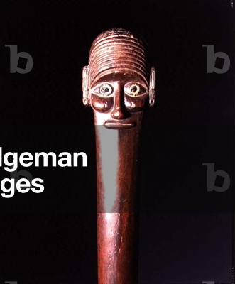 Command staff or 'ua', the end carved with a two-faced head with elongated ears from the Easter Islands (wood) (see also 83858)
