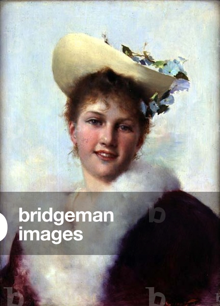 The Easter Bonnet (oil on panel)