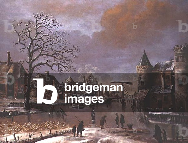 Skaters on a frozen canal