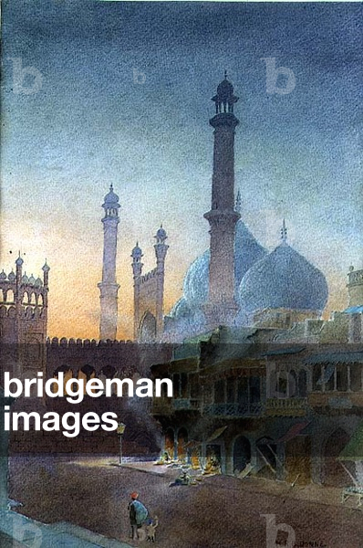 View of the Jumma Masjed, Old Delhi (w/c on paper)