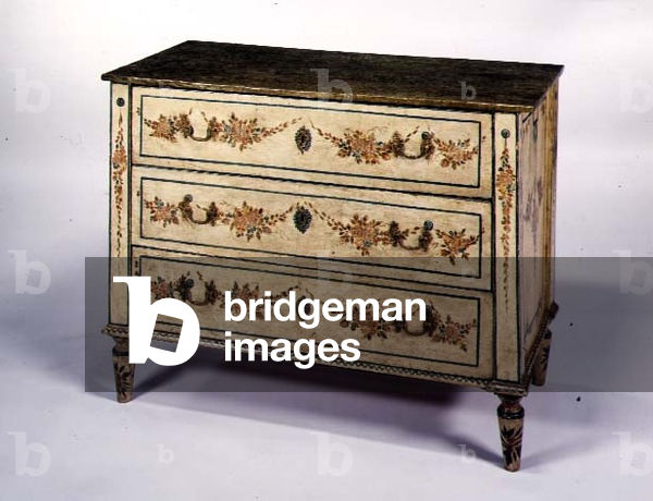 Marble-topped chest of drawers decorated with floral festoons, Venetian, c.1780