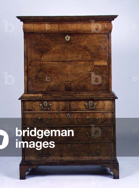 William and Mary secretaire cabinet, c.1700 (walnut)