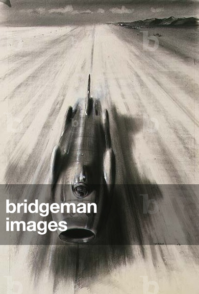 Bluebird - Proteus CN7, 1964 (charcoal on paper)
