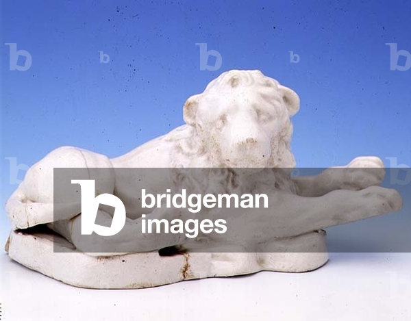 Bow white figure of a lion, inspired by a Meissen original, c.1750 (ceramic)