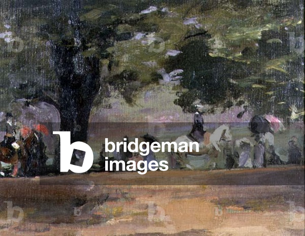 Rotten Row, Hyde Park No.1 (oil on canvas laid on board)