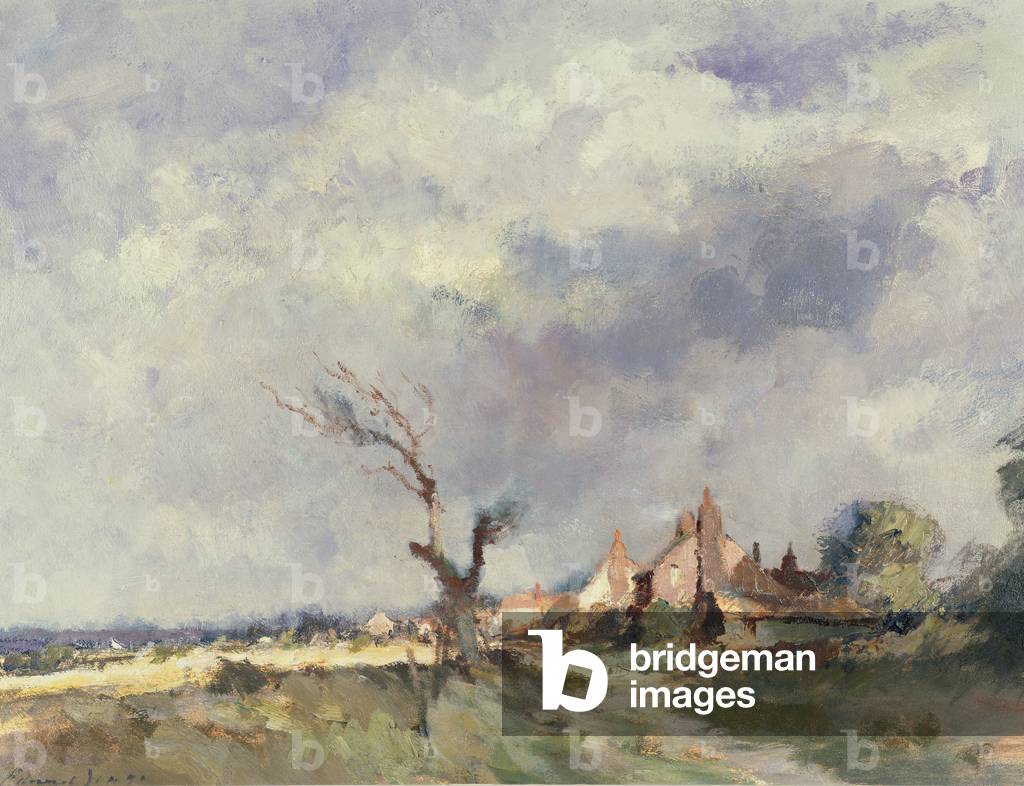 A Norfolk Hamlet, c.1955 (board)