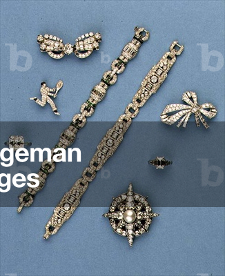 Selection of diamond jewellery: Art Deco diamond bracelets; pave-set diamond tennis player brooch; brilliant-cut diamond brooches; solitaire diamond rings