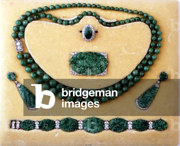 Art Deco jade and diamond suite by Carrington and Company, London