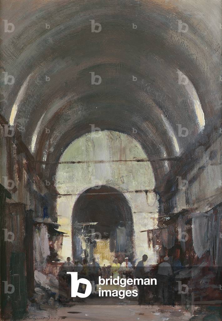The Covered Market, Istanbul (oil on canvas)