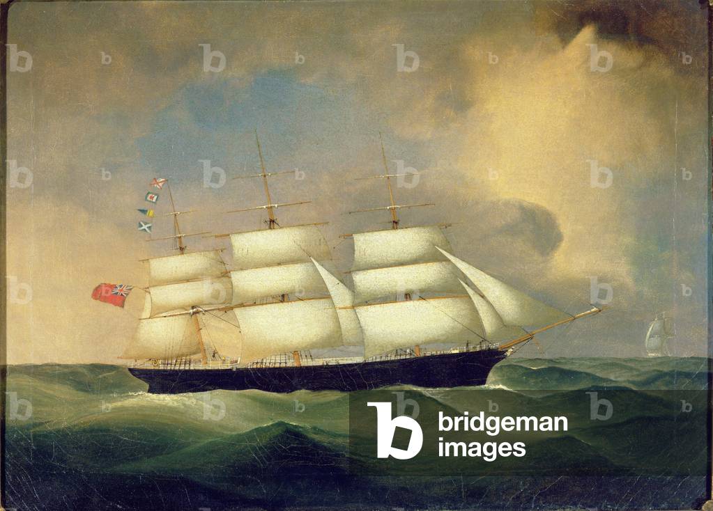 Three Masted English Clipper at Sea