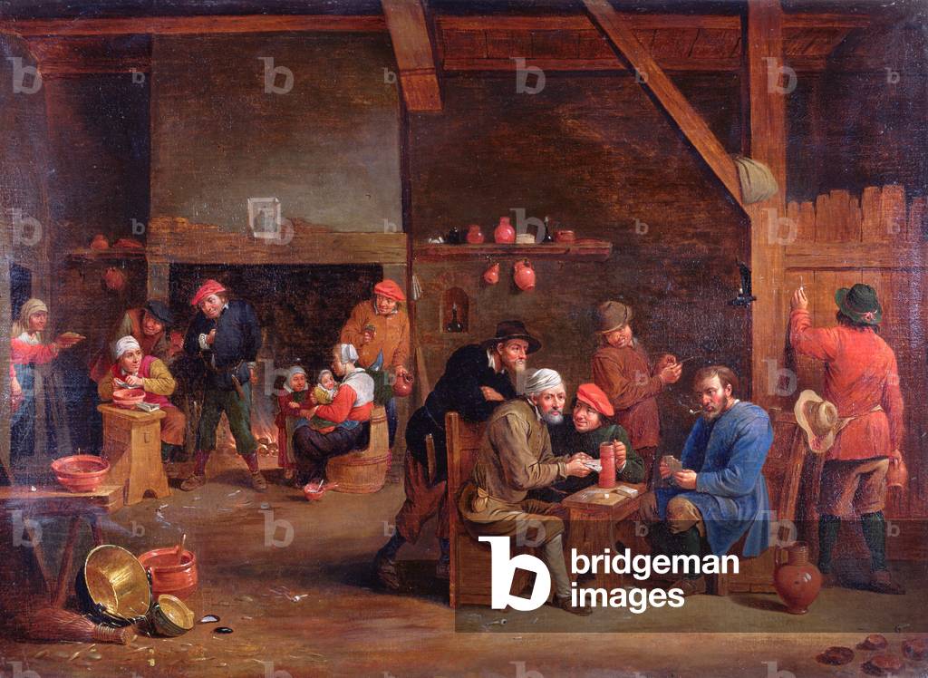 Tavern interior with card players