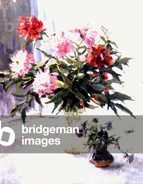 Still life with peonies and pansies, 1962