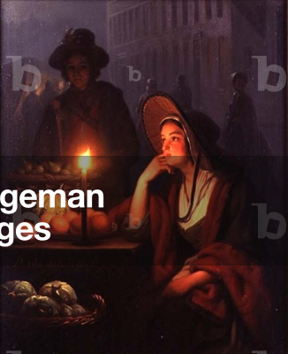 Market Stall at Night (oil on panel)