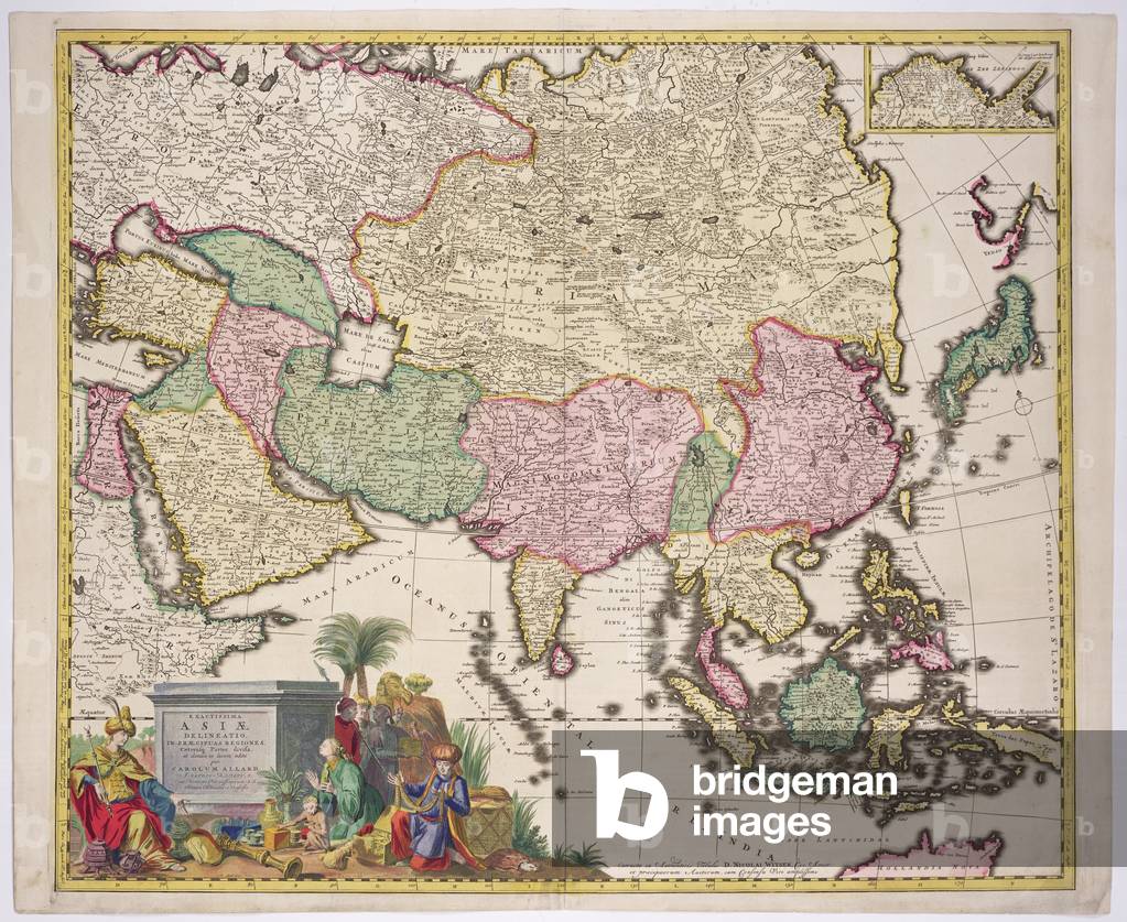 Map of Asia, Tartaria, Japan, the Philippines and the East Indies, engraved by G. van Gouwen, c.1690 (coloured engraving)