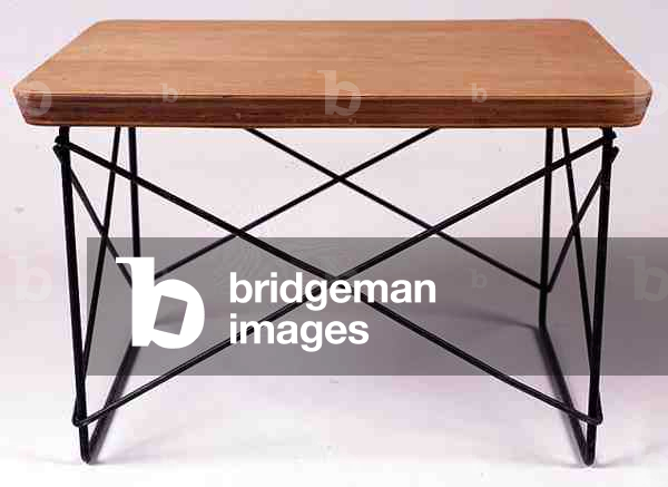 An Early LTR (Low Table Wire, or Rod Base), designed by Charles Eames (1907-70), 1950 (plywood, birch and wire)