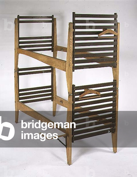 Bunkbed, designed by Carlo Mollino (1905-73) c.1954 (oak, laminated plastic, brass)