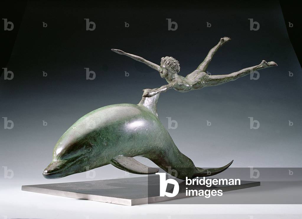 Boy and the Dolphin, 1975 (bronze with patina)