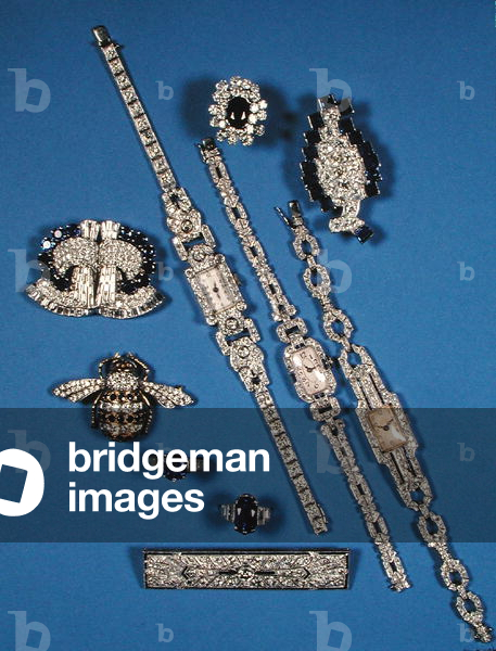 A selection of diamond and sapphire jewellery