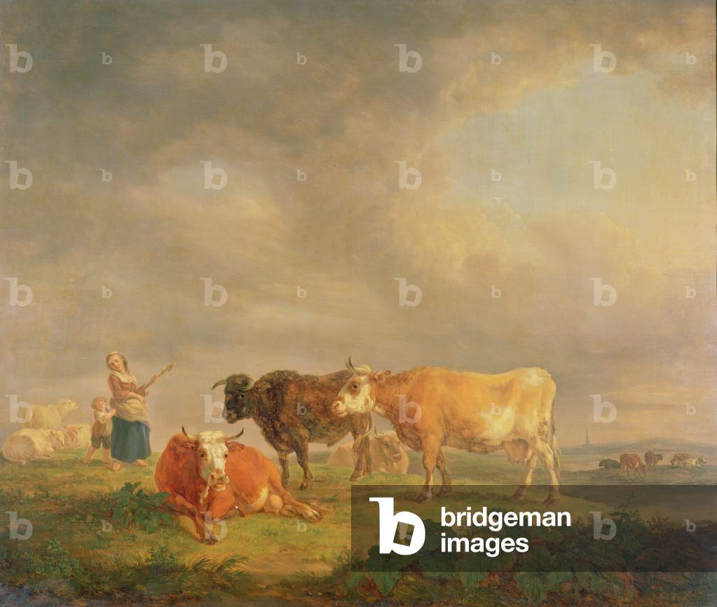 Cattle Grazing in a Landscape, c.1820 (panel)