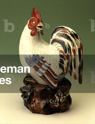 Large Imari model of a cockerel, Genroku period, 1688-1704