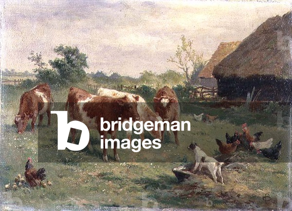 Dog in the Manger (oil on canvas laid down on panel) (for pair see 70858)