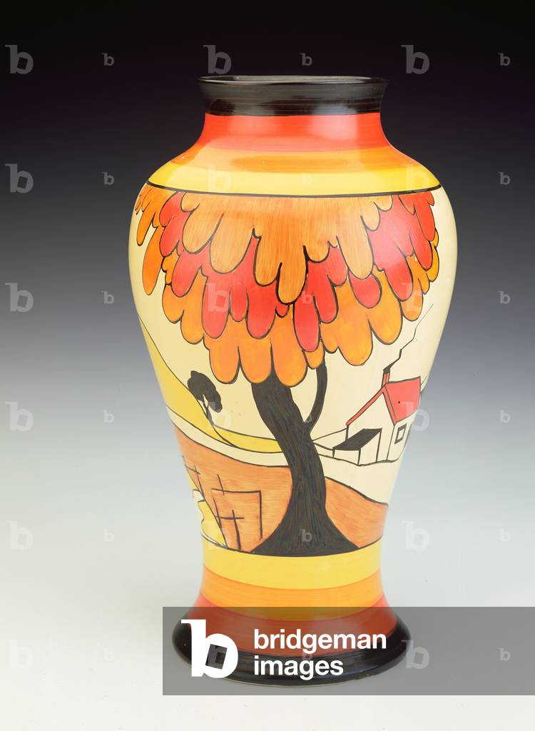 A 'House and Bridge' pattern Meiping vase, by Clarice Cliff (1899-1972) (ceramic)
