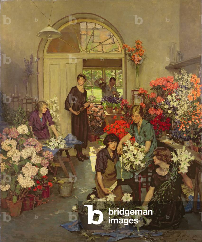 The Flower Shop, 1922 (oil on canvas)