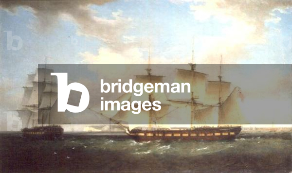 The Indiaman in two positions off Walmer Castle, Kent