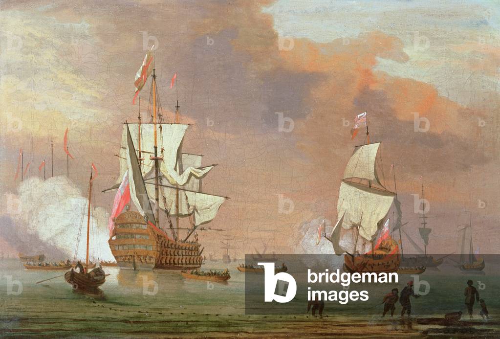 Warships Firing a Salute