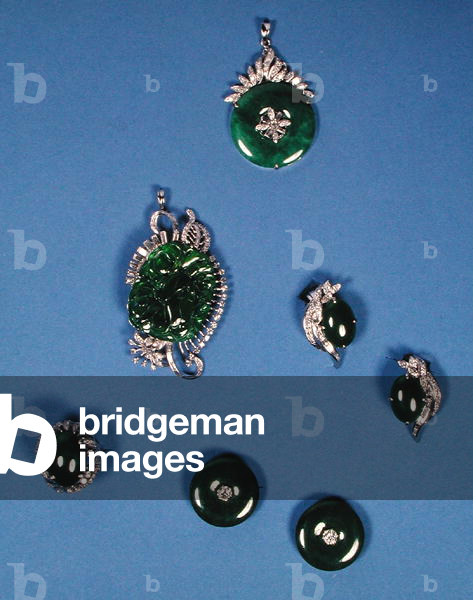 A selection of jadeite jewellery