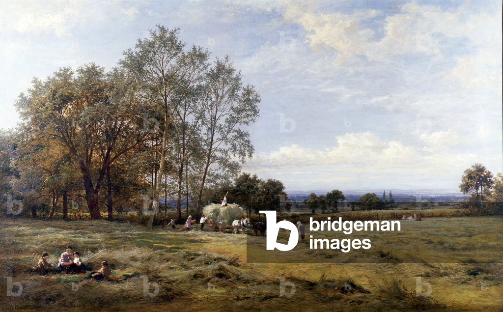 An English Hayfield, 1880 (oil on canvas)