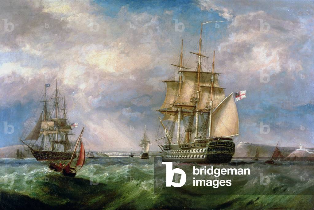 British Men-O'-War Sailing into Cork Harbour