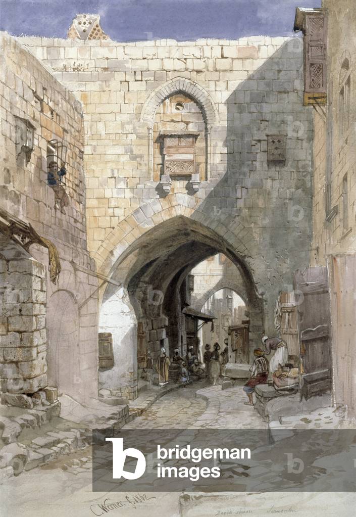 David's Strasse, Jerusalem, 1862 (w/c)