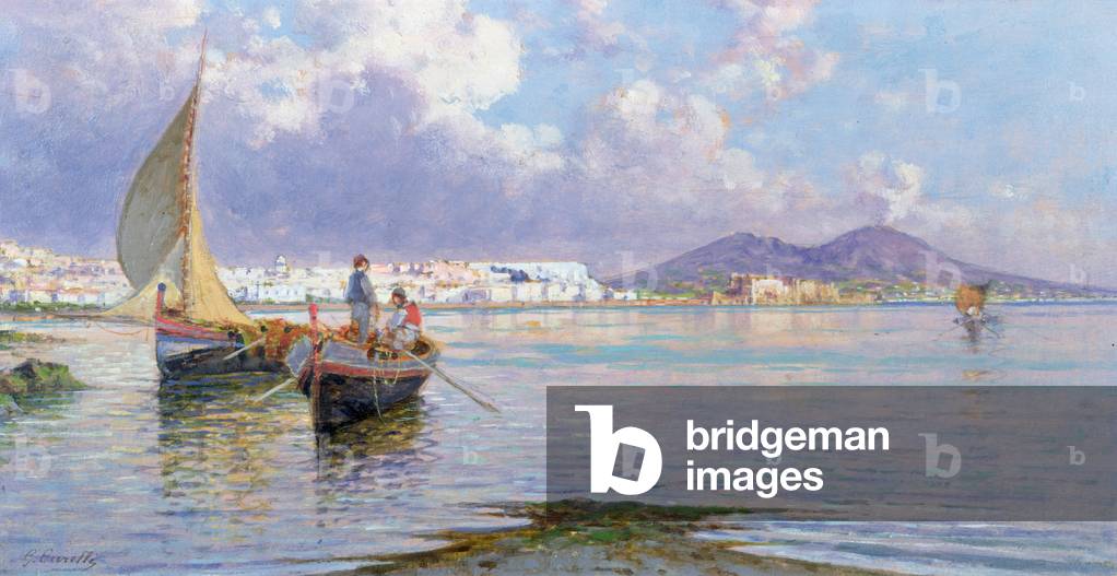 Naples, from Mergellina (oil on panel)