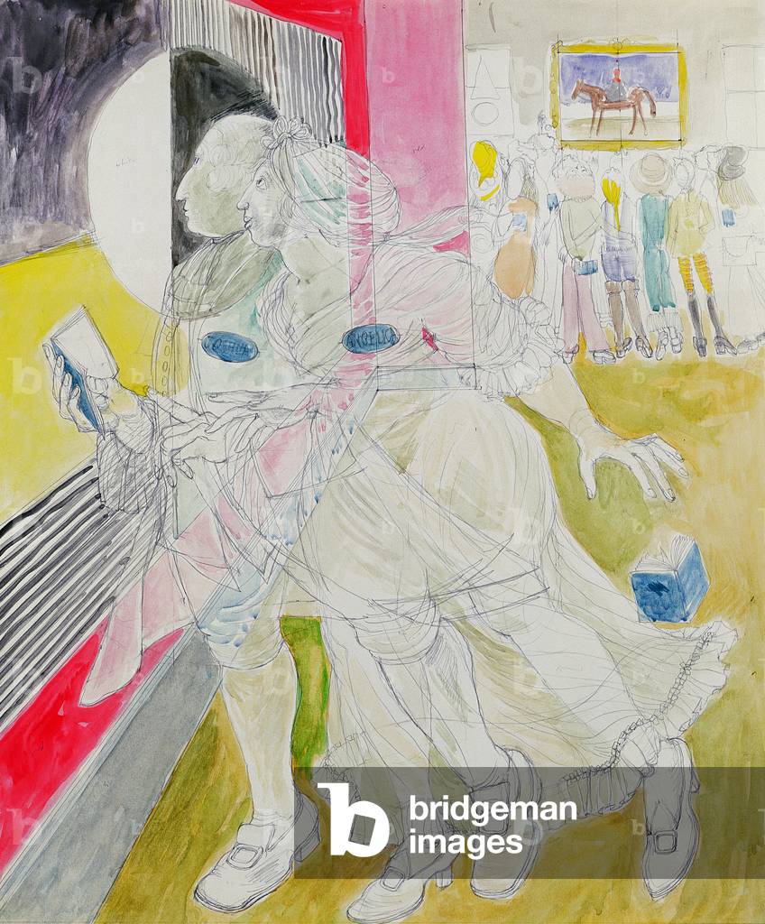 Ghostly Figures at an Exhibition
