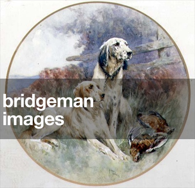 A Pair of Setters Guarding a Brace of Grouse