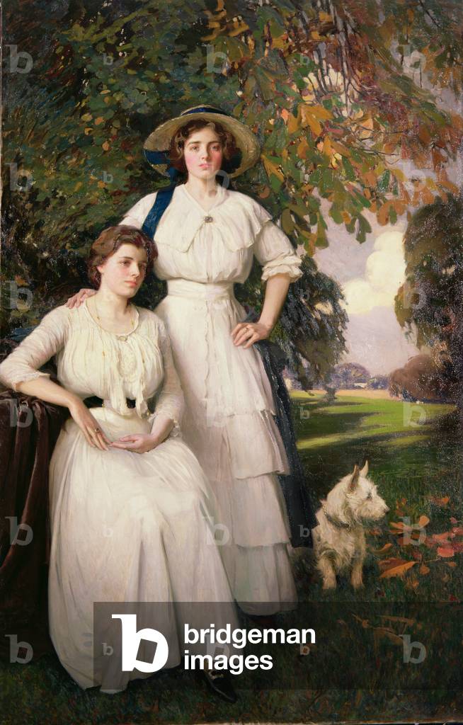 Portrait of Two Young Women in an Autumn Landscape