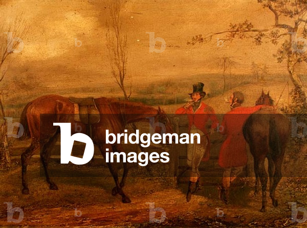 Huntsmen Smoking by a Fence (pair of 63919)