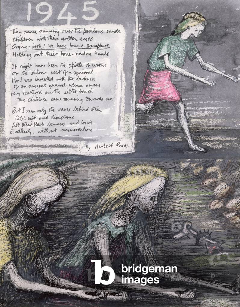Illustration for a poem by Sir Herbert Read, 1946 (pencil, watercolour, crayon, pen & ink with gouache) (For reverse side see 62221)