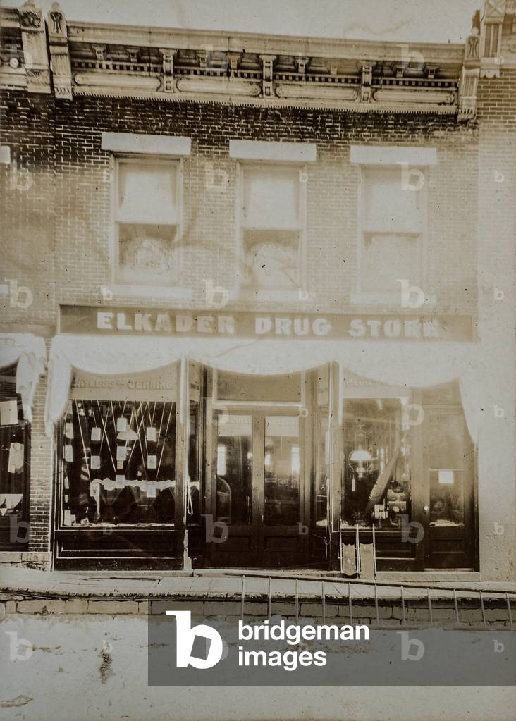 Elkader Drug Storefront, c.1880 (cabinet card)