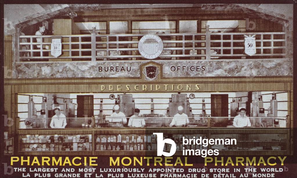 Montreal Pharmacy, Montreal, Canada, USA, c.1950 (postcard)