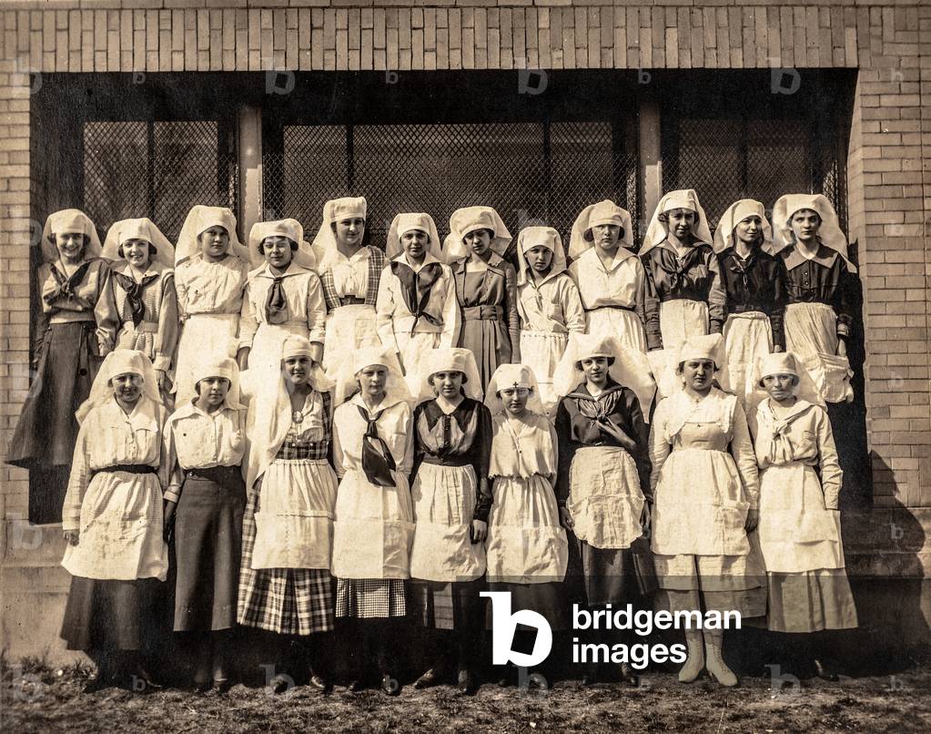 Group Portrait of Young Nurses (silver gelatin print)