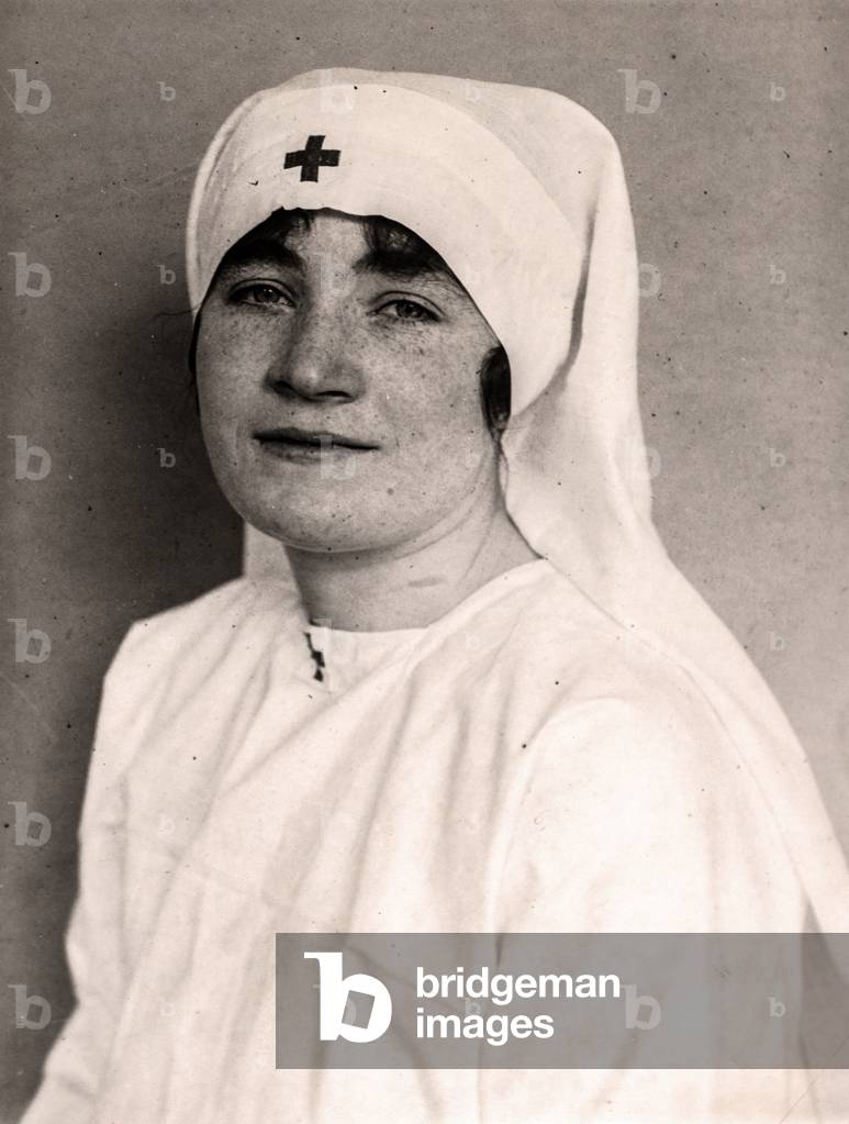 Portrait of Red Cross Nurse Miss Della Allen, 2, San Francisco, CA, USA, 1918 (silver gelatin print)