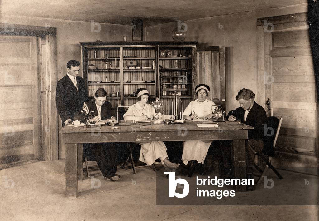 Scientists at Lab Bench, c.1895 (silver gelatin print)
