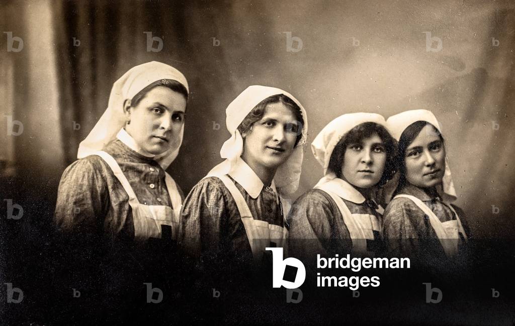 Portrait of Four Nurses, Russia, c.1915 (postcard)