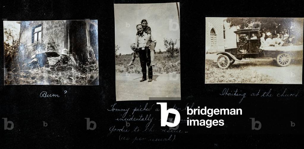 Family photo album page with 3 photos, Port Colborne, Canada, c.1920 (silver gelatin print)
