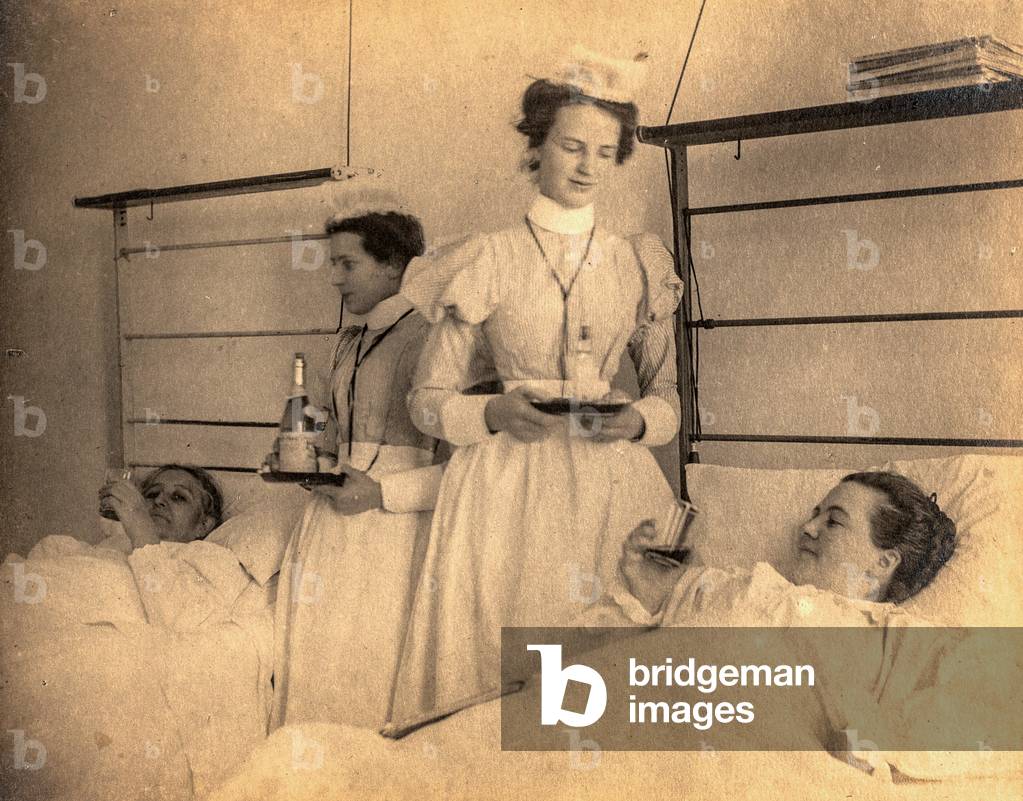 Nurses Attending to Patients #1 (silver gelatin print)
